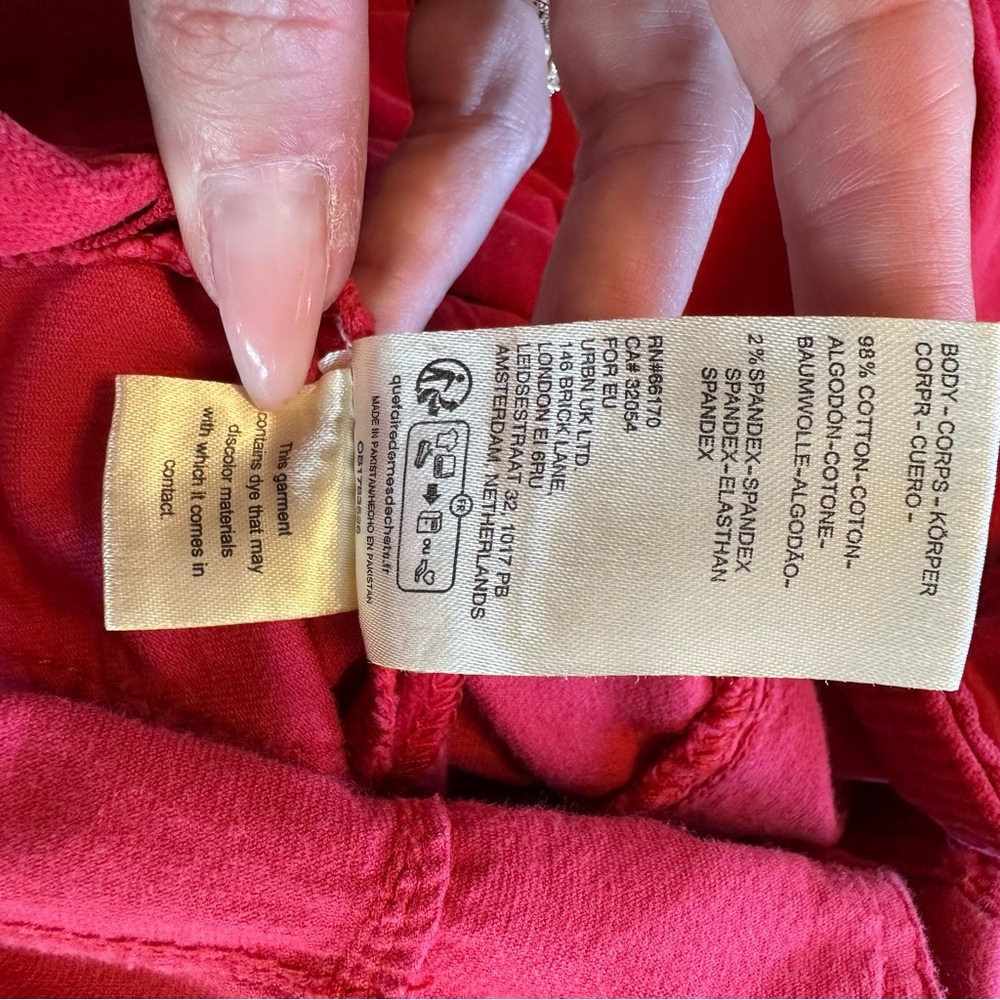Free People In My Feelings Red Velvet Crop Slim Flare Side Zip Pant, Small - Picture 6 of 10